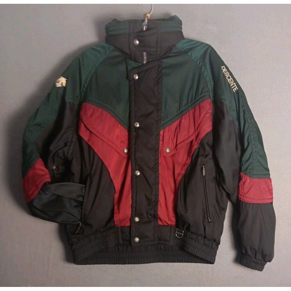 DESCENTE Ski Snowboard Winter Jacket Hooded Mens XL 90s Nylon Parka Coat VNTG